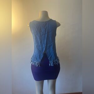 Frayed Blue Denim Tank Top